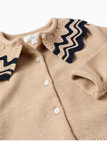 Cardigan in maglia con colletto a righe