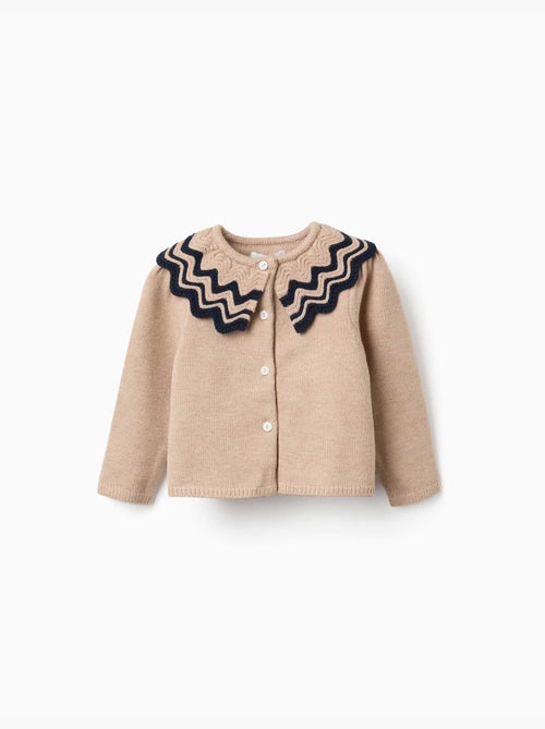Cardigan in maglia con colletto a righe - Kiabi Cardigan in maglia con colletto a righe - Kiabi