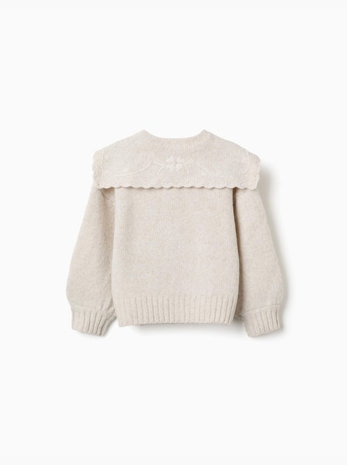 Cardigan in maglia con colletto ricamato - Kiabi