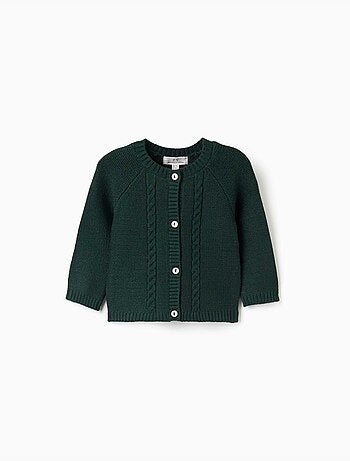 Cardigan in maglia con dettagli a treccia b&s