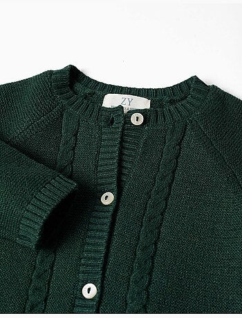 Cardigan in maglia con dettagli a treccia b&s