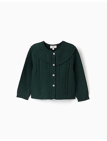 Cardigan in maglia con dettagli a treccia b&s