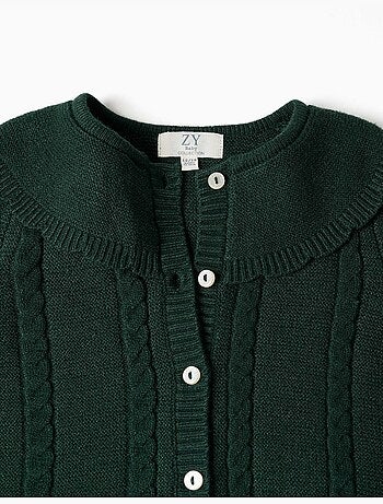 Cardigan in maglia con dettagli a treccia b&s