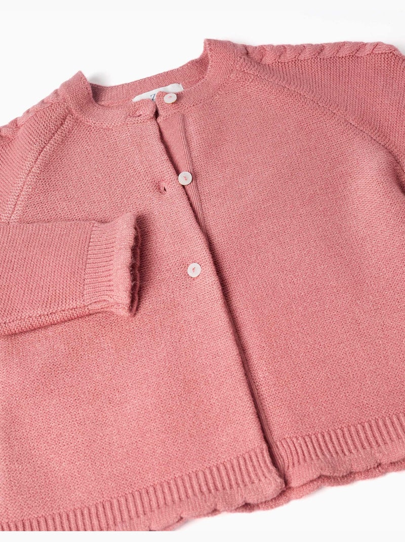 Cardigan in maglia con dettagli a treccia Rosa - Kiabi