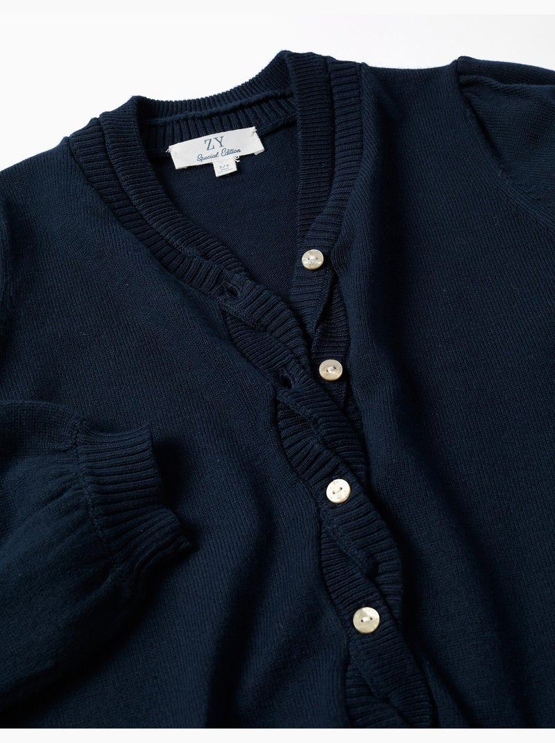 Cardigan in maglia con dettagli intrecciati Blu scuro - Kiabi