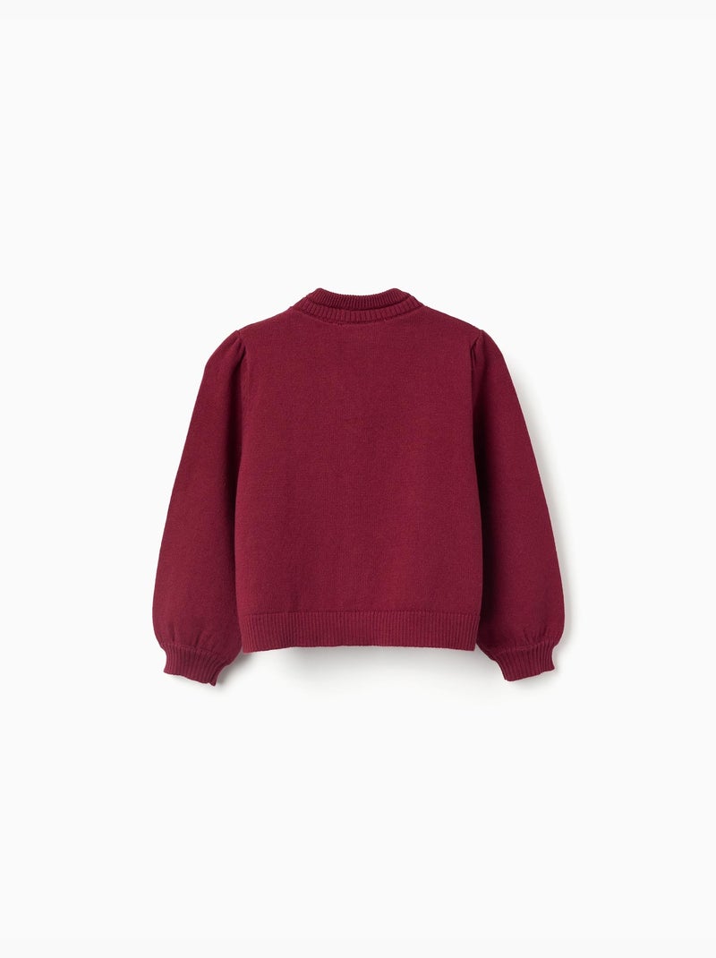 Cardigan in maglia con dettagli intrecciati Rosso scuro - Kiabi
