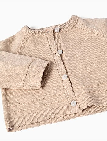Cardigan in maglia con estremità smerlate b&s