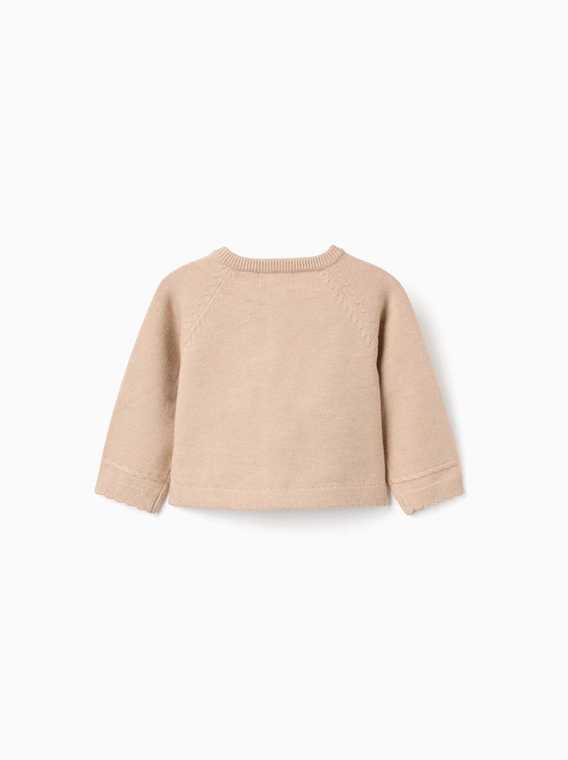 Cardigan in maglia con estremità smerlate b&s Beige chiaro - Kiabi