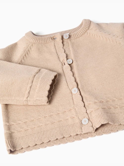 Cardigan in maglia con estremità smerlate b&s - Kiabi