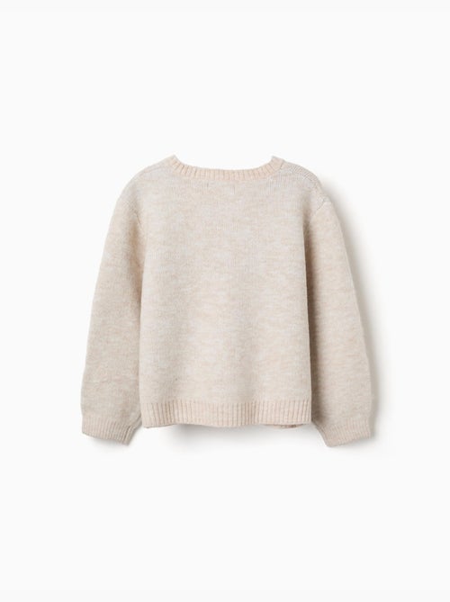 Cardigan in maglia con fiocchi e pois jacquard - Kiabi