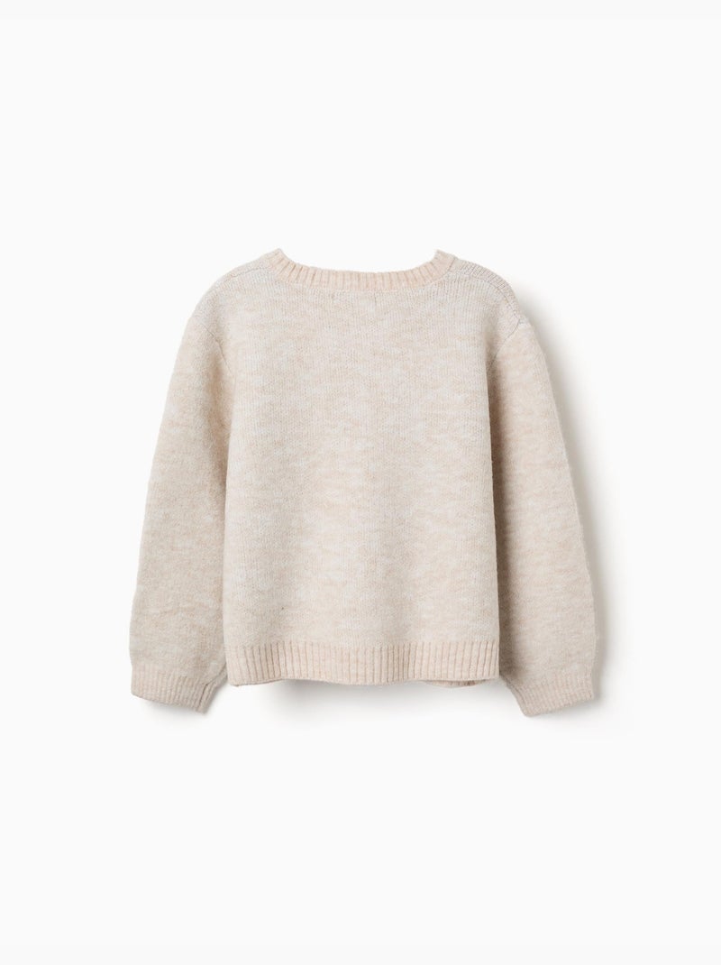 Cardigan in maglia con fiocchi e pois jacquard Beige chiaro - Kiabi