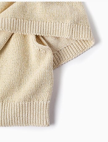 Cardigan in maglia con maniche a mantella e lurex