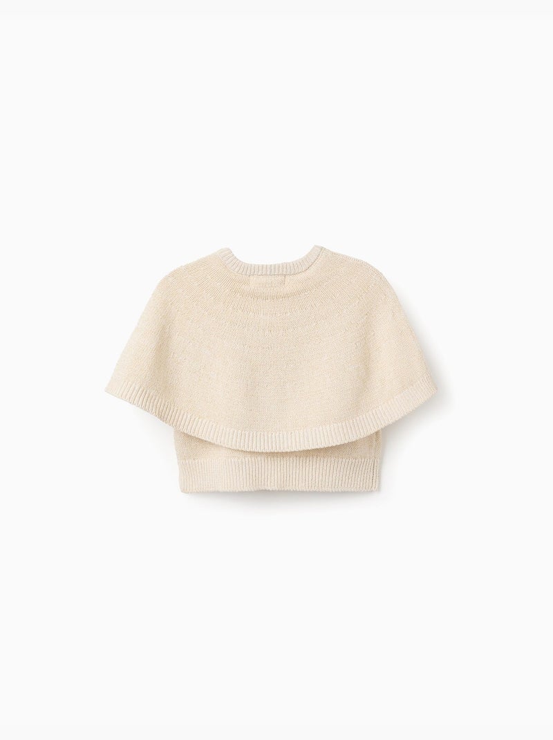 Cardigan in maglia con maniche a mantella e lurex Beige chiaro - Kiabi