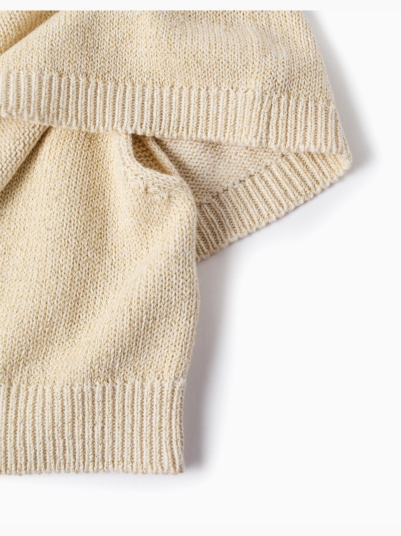 Cardigan in maglia con maniche a mantella e lurex Beige chiaro - Kiabi