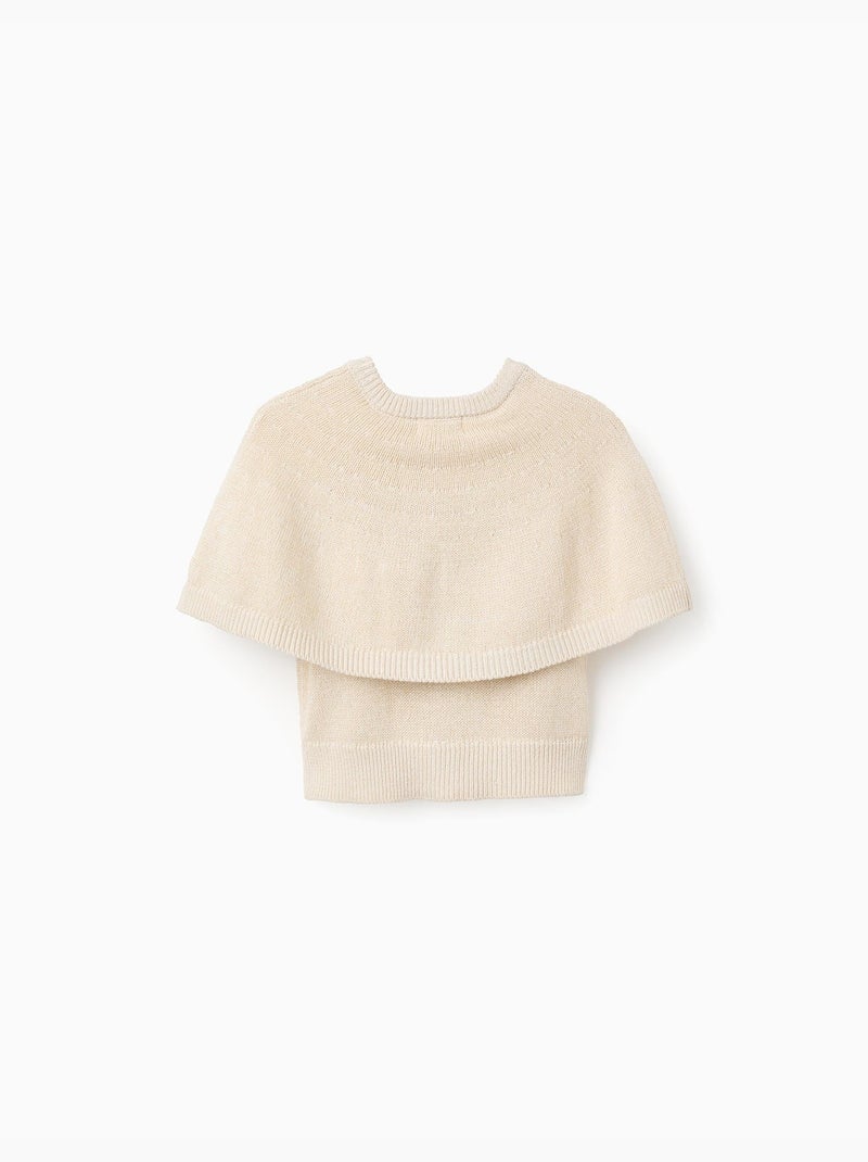 Cardigan in maglia con maniche a mantella e lurex Beige chiaro - Kiabi