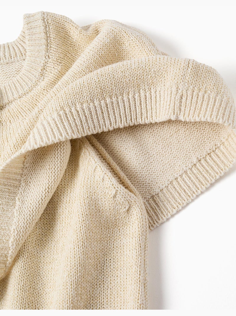 Cardigan in maglia con maniche a mantella e lurex Beige chiaro - Kiabi