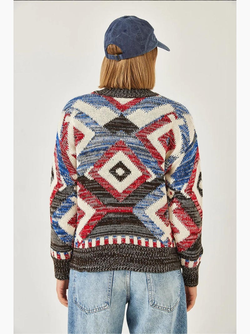 Cardigan in maglia con motivo e cerniera lucci Grigio scuro - Kiabi