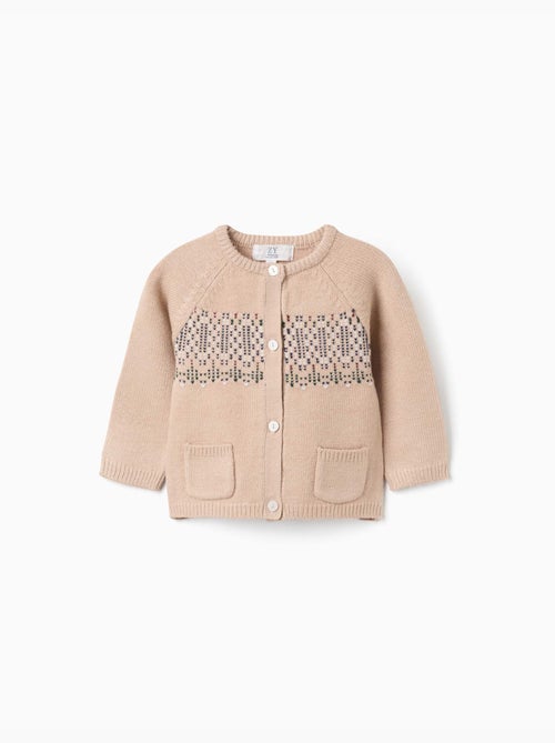 Cardigan in maglia con motivo jacquard - Kiabi