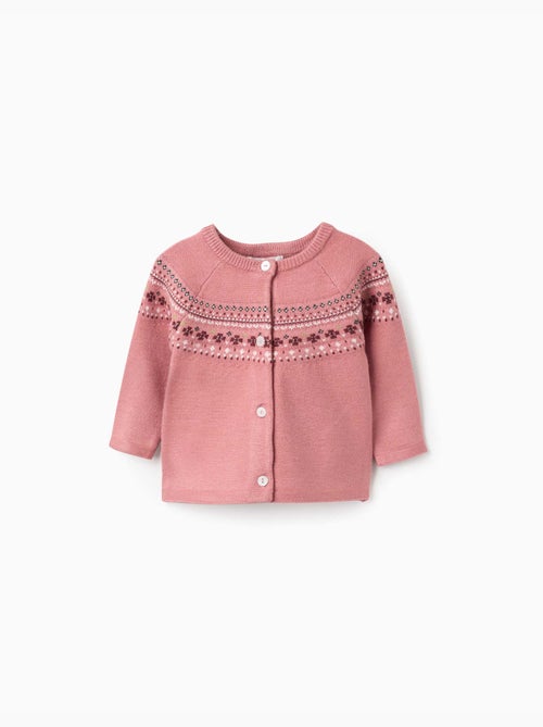 Cardigan in maglia con motivo jacquard - Kiabi