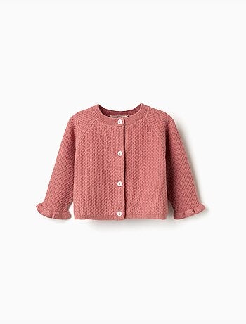 Cardigan in maglia con polsini arricciati