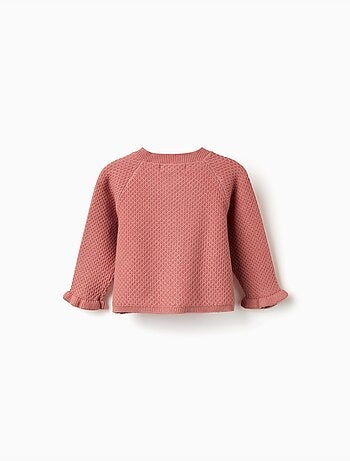 Cardigan in maglia con polsini arricciati