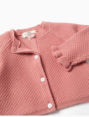 Cardigan in maglia con polsini arricciati