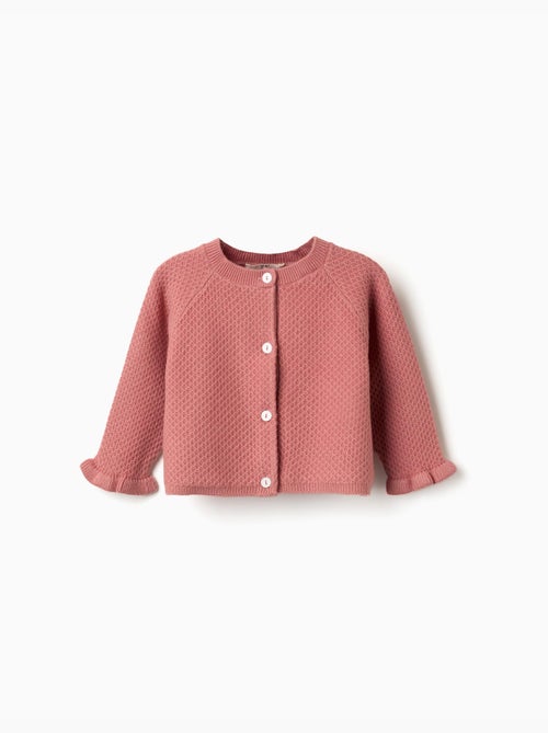 Cardigan in maglia con polsini arricciati - Kiabi Cardigan in maglia con polsini arricciati - Kiabi