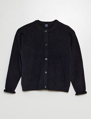 Cardigan in maglia con polsini con volant
