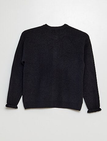 Cardigan in maglia con polsini con volant