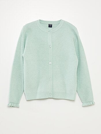 Cardigan in maglia con polsini con volant
