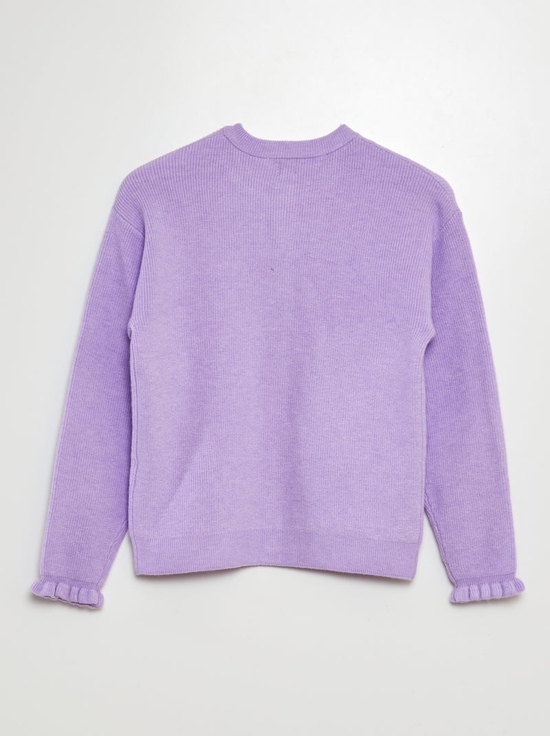 Cardigan in maglia con polsini con volant VIOLA - Kiabi
