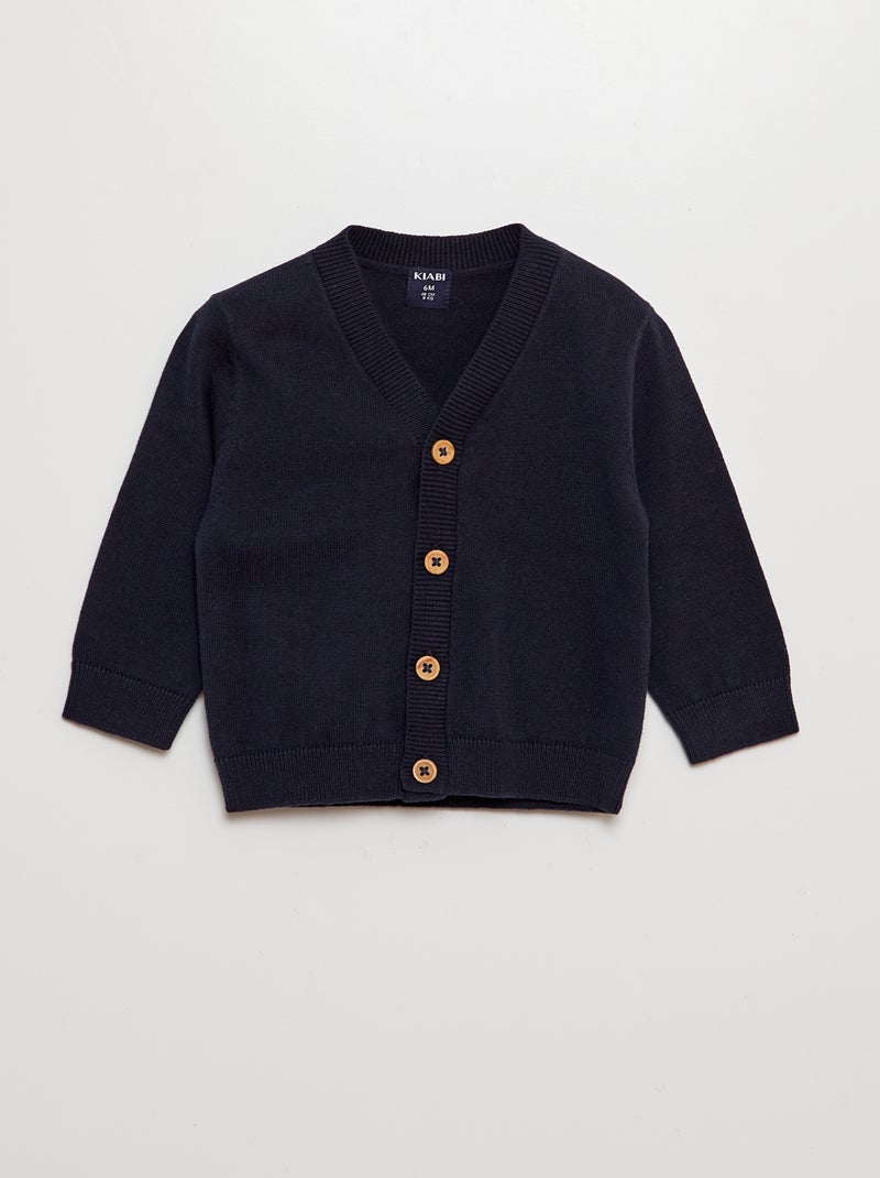 Cardigan in maglia con scollo a V blu - Kiabi