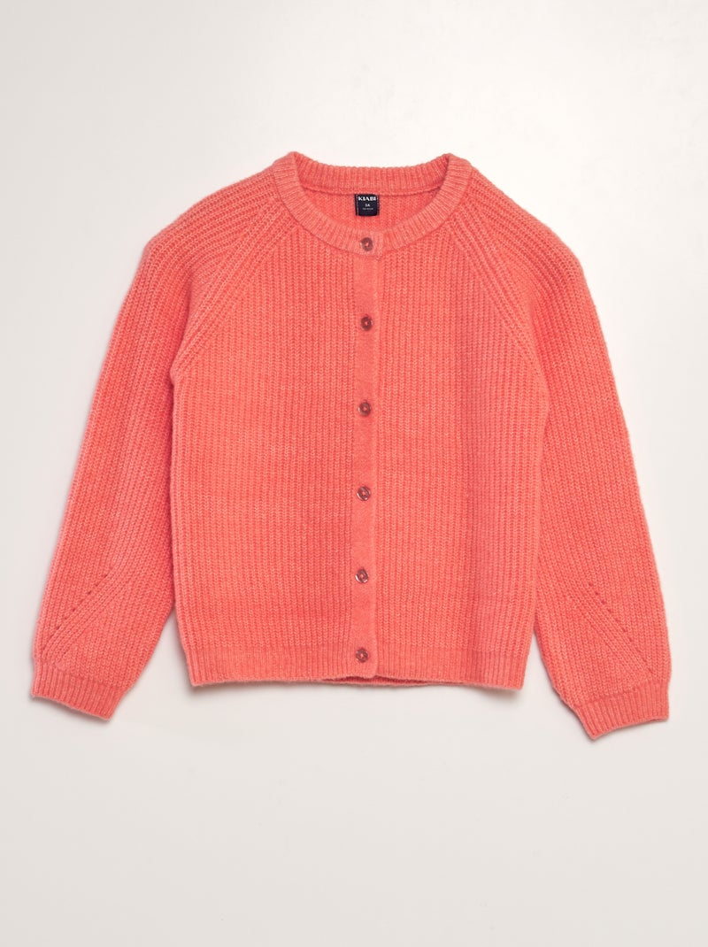 Cardigan in maglia con scollo tondo rosa - Kiabi