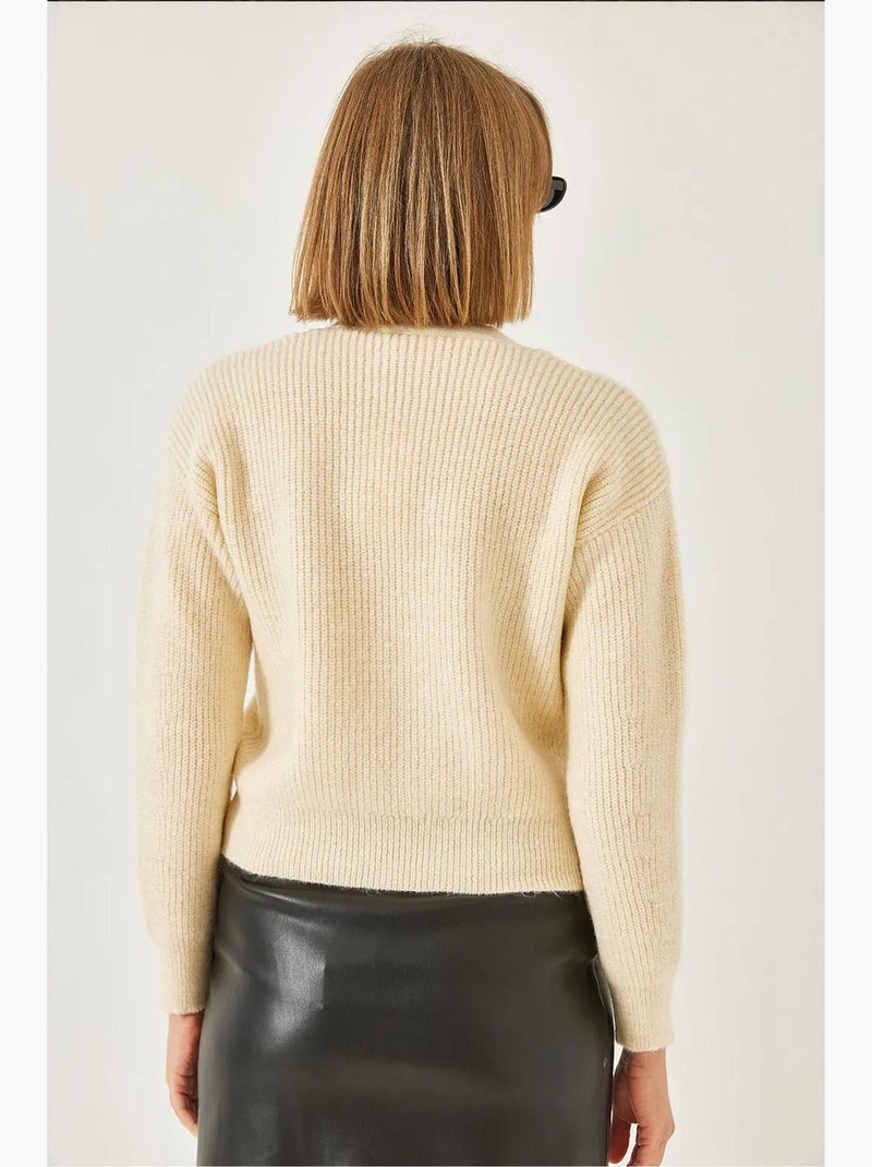 Cardigan in maglia con tasca anteriore a fiocco lucci Beige argilla - Kiabi