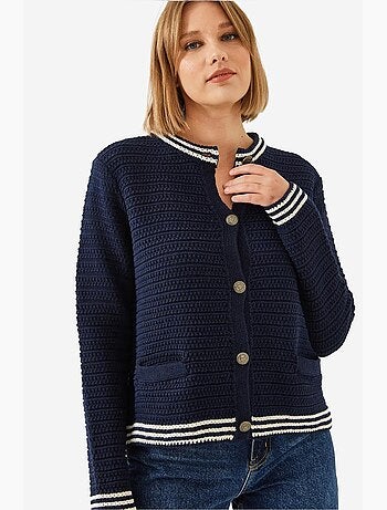Cardigan in maglia con tasche abbottonate lucci