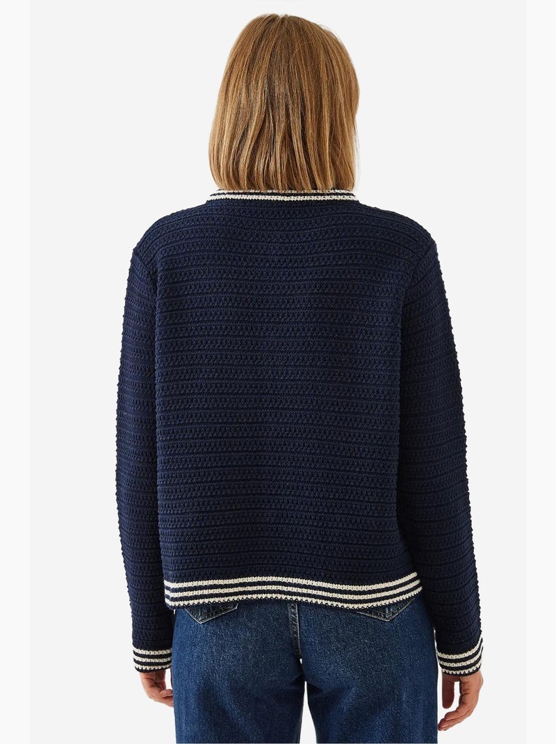 Cardigan in maglia con tasche abbottonate lucci Blu marino - Kiabi