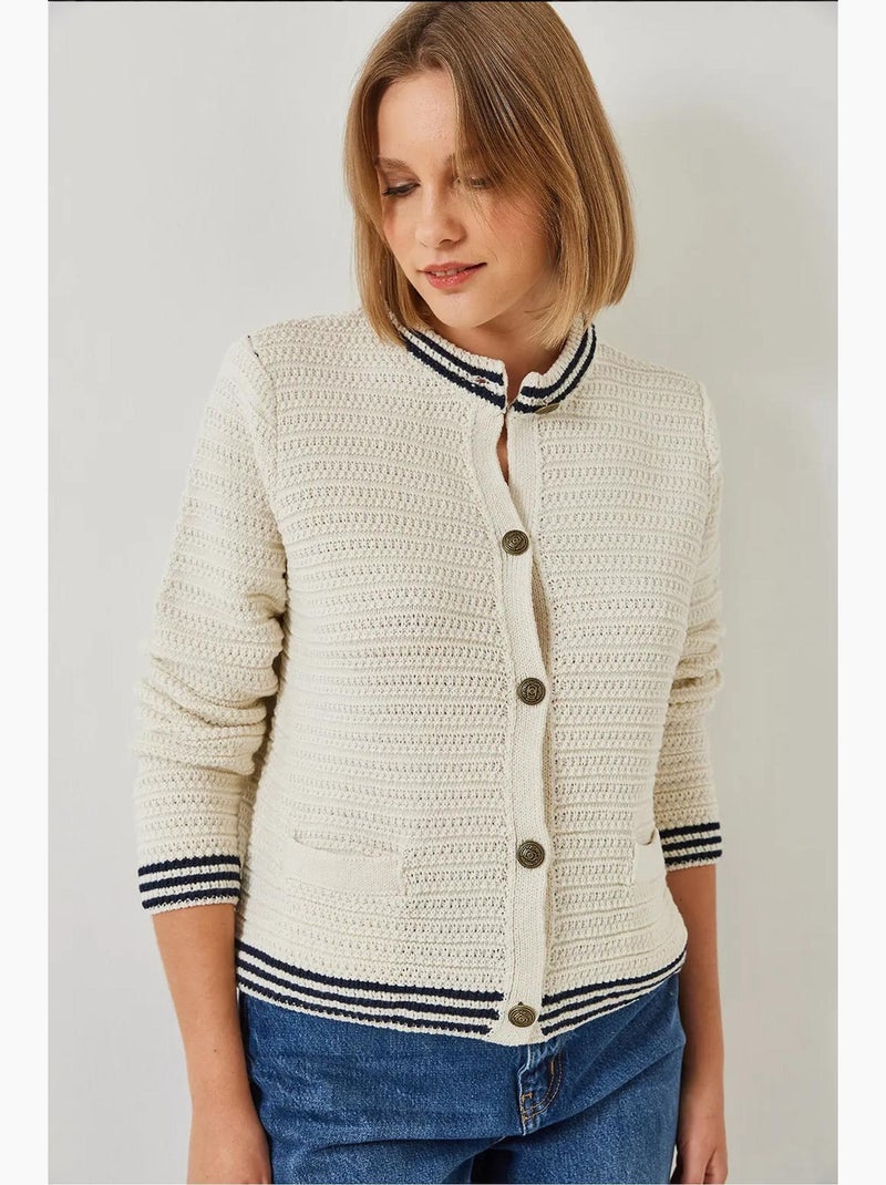 Cardigan in maglia con tasche abbottonate lucci Multicolore - Kiabi