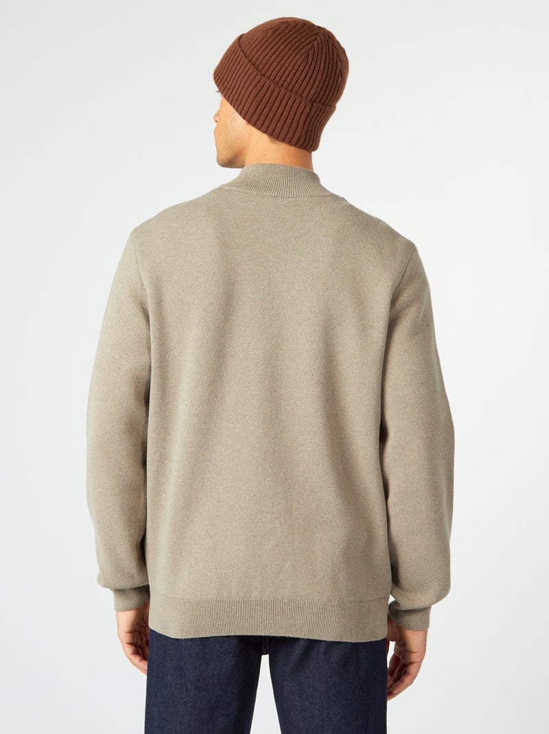 Cardigan in maglia con tasche con patta BEIGE - Kiabi