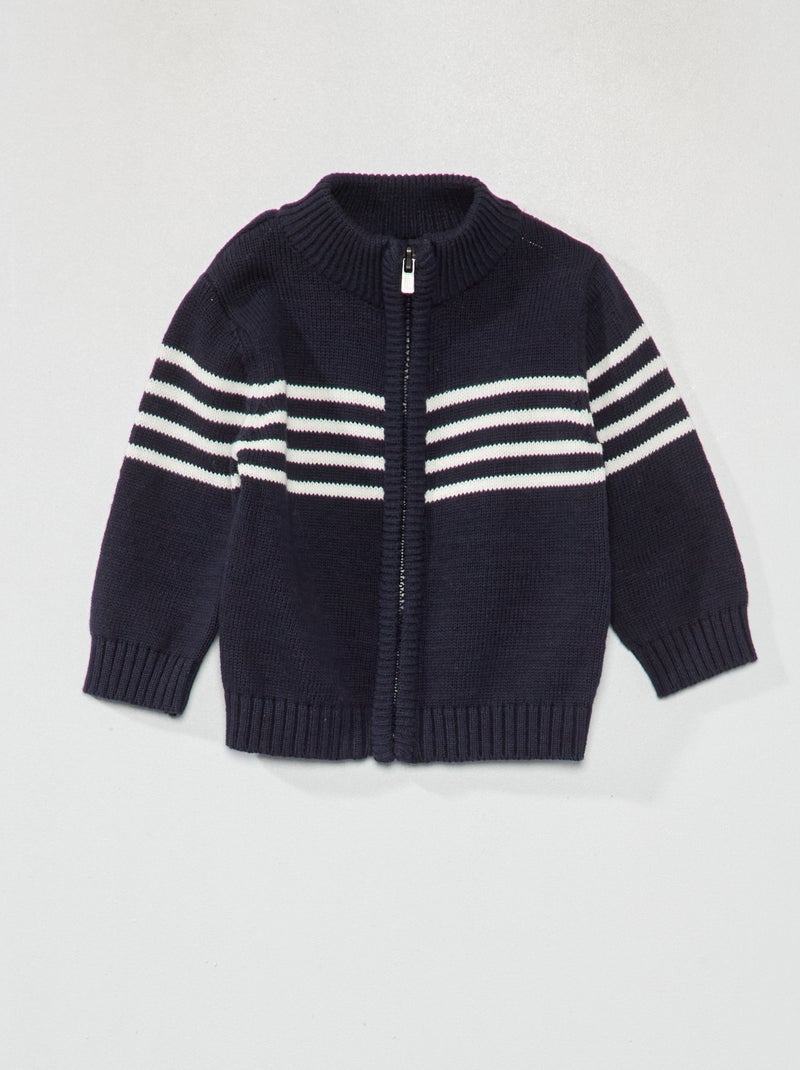 Cardigan in maglia con zip BLU - Kiabi