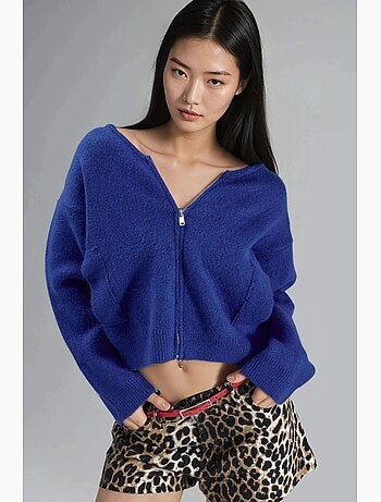 Cardigan in maglia con zip e tasche my fashion