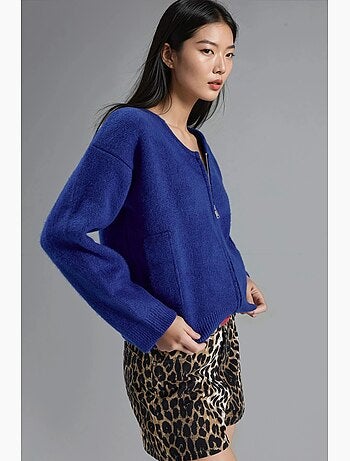 Cardigan in maglia con zip e tasche my fashion