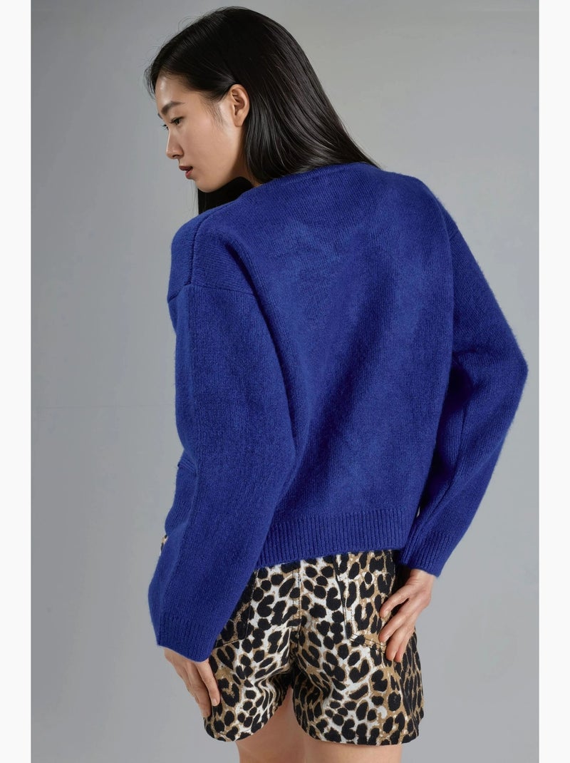Cardigan in maglia con zip e tasche my fashion Blu cobalto - Kiabi
