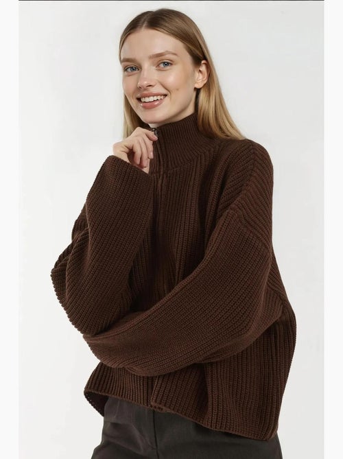Cardigan in maglia con zip e vestibilità rilassata hiccup - Kiabi