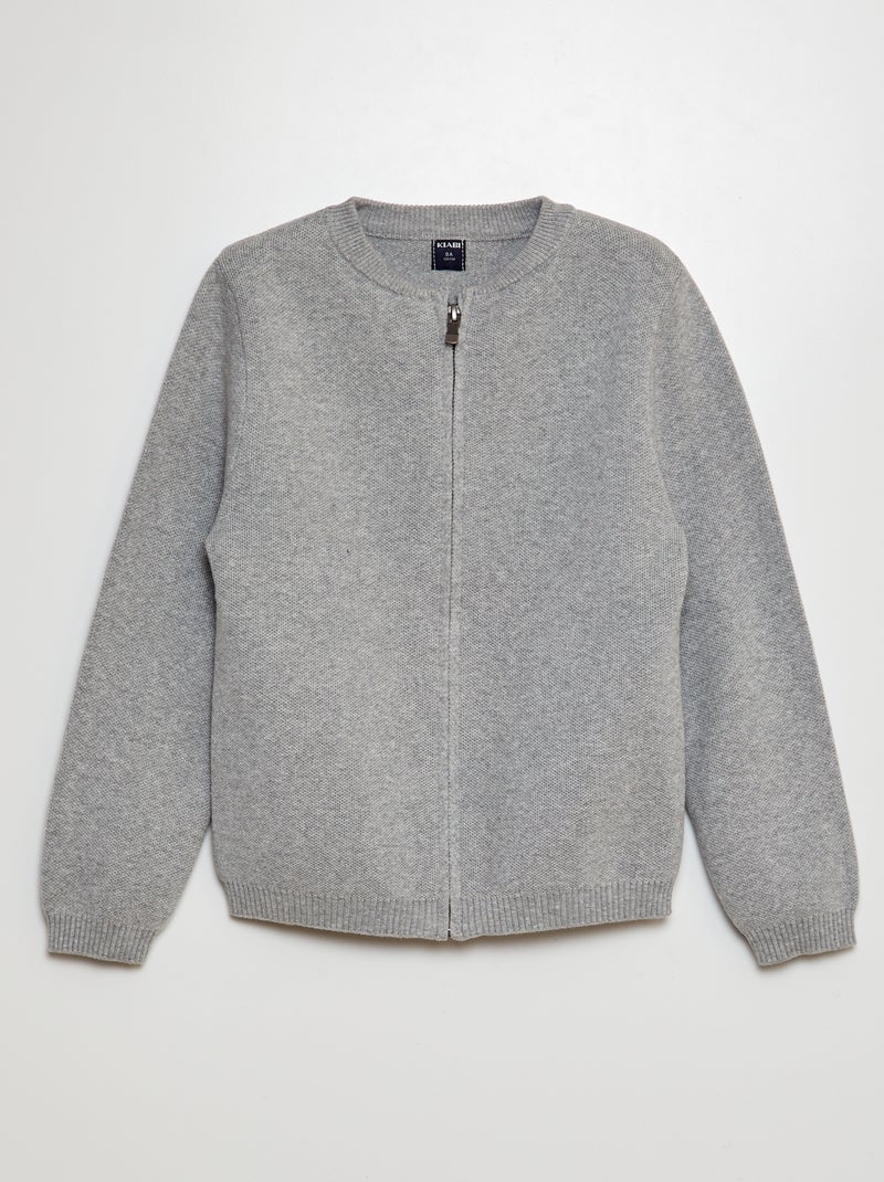 Cardigan in maglia con zip GRIGIO - Kiabi