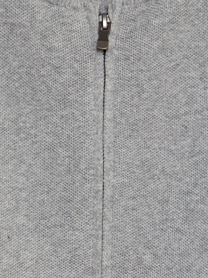 Cardigan in maglia con zip GRIGIO - Kiabi