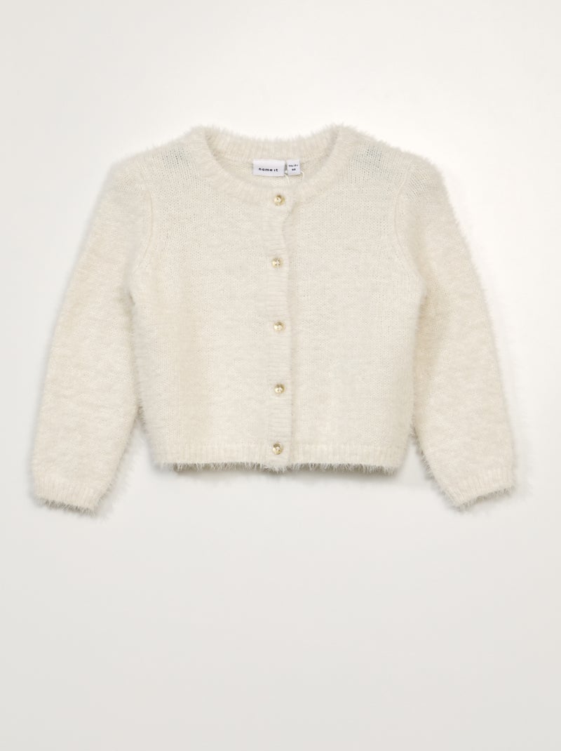 Cardigan in maglia doudou BEIGE - Kiabi