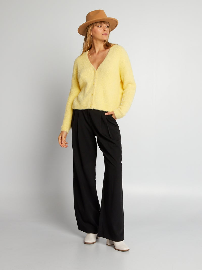 Cardigan in maglia doudou GIALLO - Kiabi