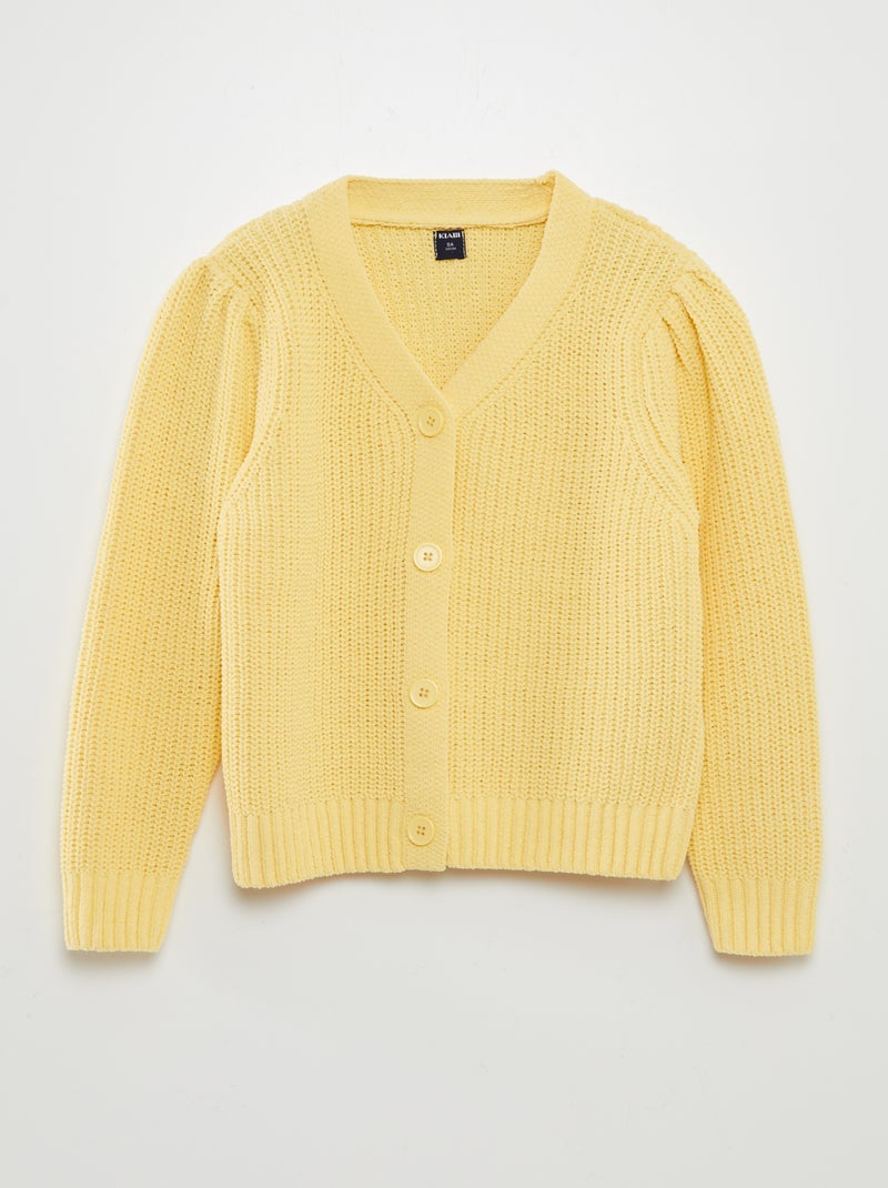 Cardigan in maglia doudou GIALLO - Kiabi