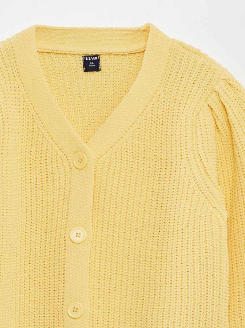 Cardigan in maglia doudou GIALLO - Kiabi