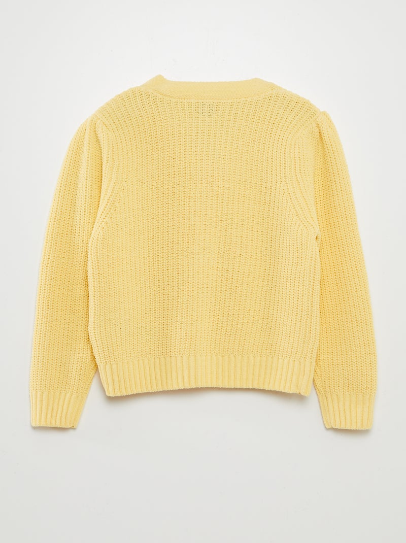 Cardigan in maglia doudou GIALLO - Kiabi